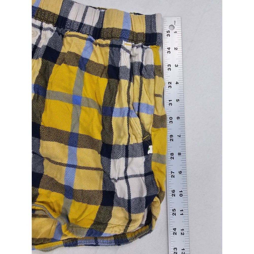 Aerie Plaid‎ Pajama Set Button Up Shirt & Shorts Yellow Blue M Top S Shorts - Picture 11 of 12